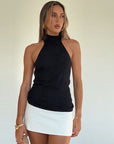 French Style Halter Neck Slim Fit Top