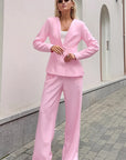 Stylish Pink Blazer and Pants Set for Women