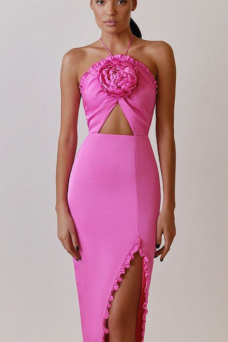 Summer Floral Strapless Party Dress