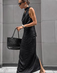 Elegant Black Halter Neck Dress for Women