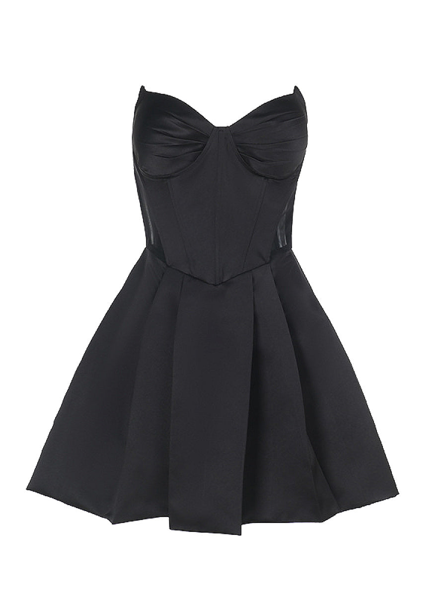 Sexy Strapless Ruffle Skirt Dress