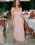 Polka Dot Floral Print Summer Dress