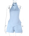 Summer Sexy Backless Top and Shorts Set