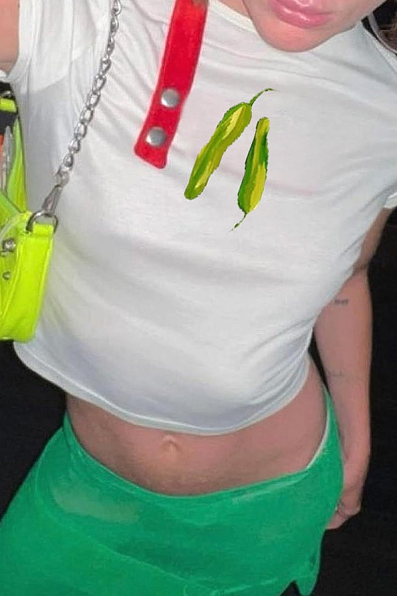 Trendy Summer T-Shirt with High Waist Pants