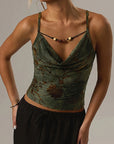 Sexy Slim Fit Floral V-Neck Camisole Top