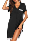 2024 Women's V-Neck Short Sleeve Color Block Dress