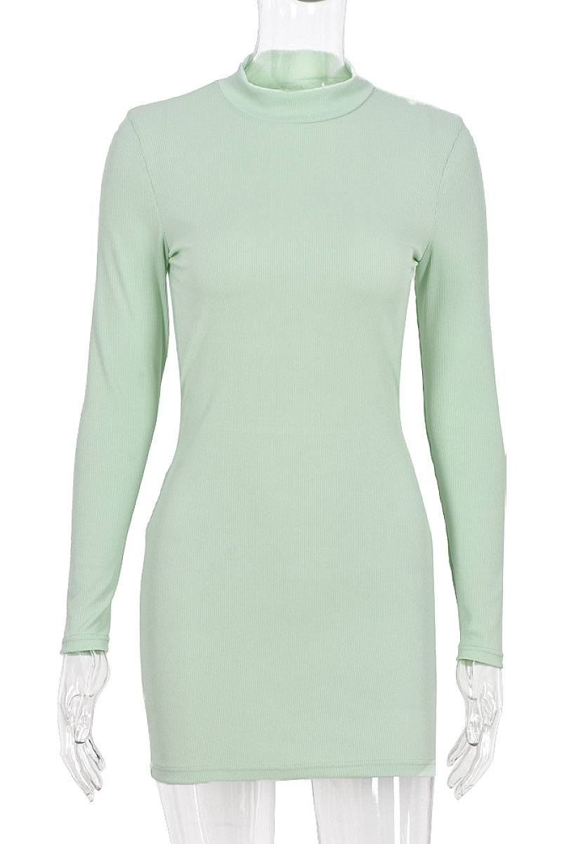 Stylish Long Sleeve Backless Dress