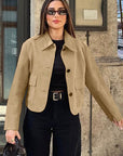 Chic Brown Suede Jacket for Women