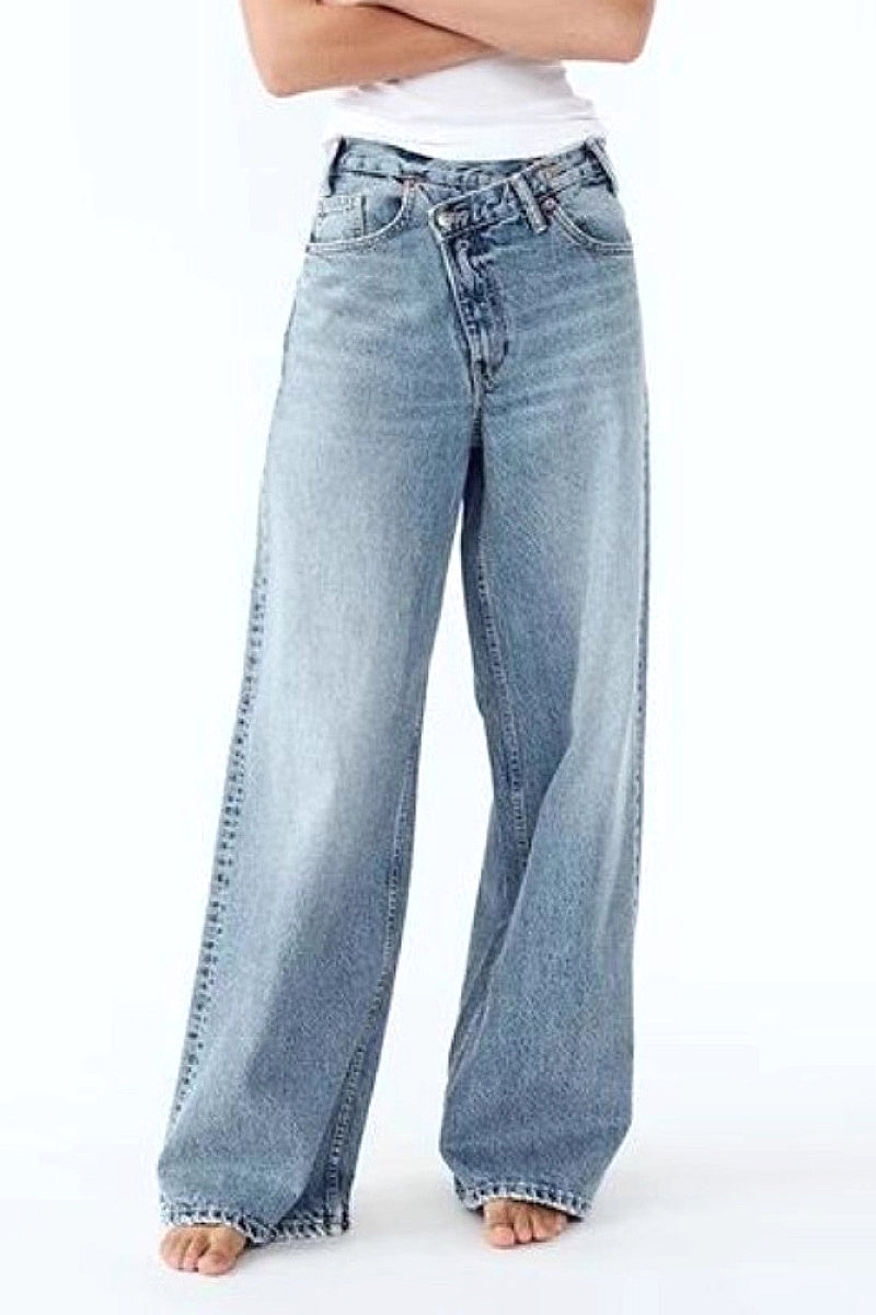 Y2K Casual Fashion Wash Straight Leg Jeans