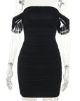 Elegant Off-Shoulder Dress with Ruffles