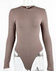 Spring Women's Ribbed Long Sleeve Bodysuit