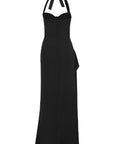 Chic Halter Neck A-Line Dress with Ruffle Hem