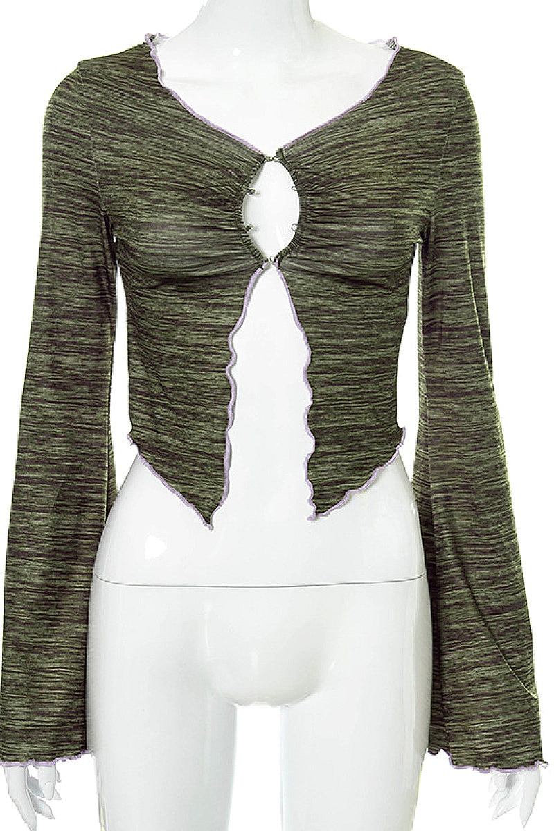 Summer New Women's Ruffled Sleeve Slim Top