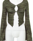 Summer New Women's Ruffled Sleeve Slim Top