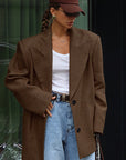 Vintage Style Wool Blend Blazer for Women