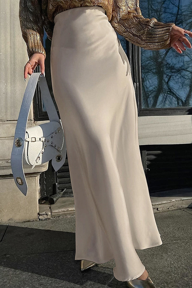 Glacé Satin Pencil Skirt