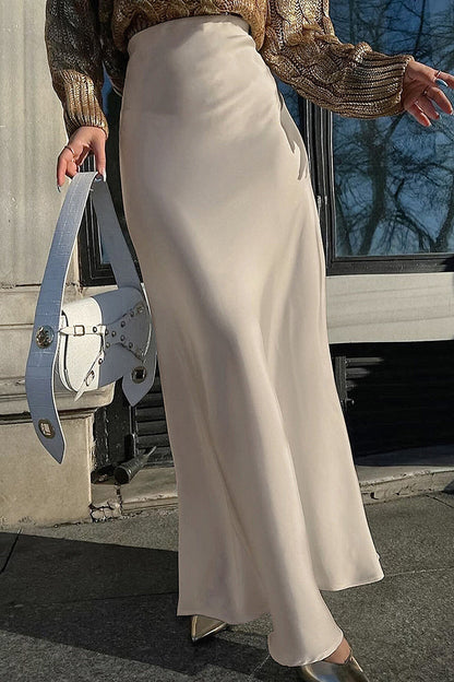 Glacé Satin Pencil Skirt