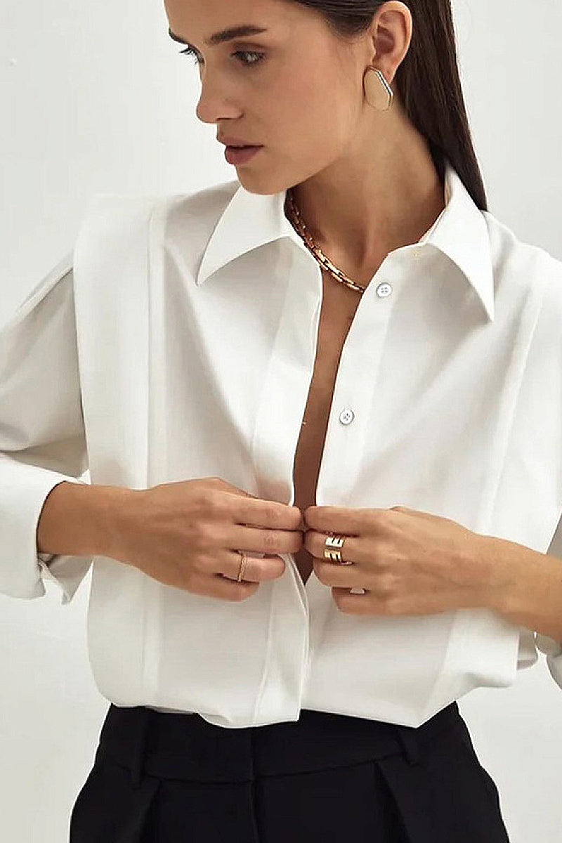 Chic French Style Long Sleeve Shirt for Women