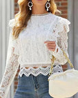 Lace Long Sleeve Top for Women 2023