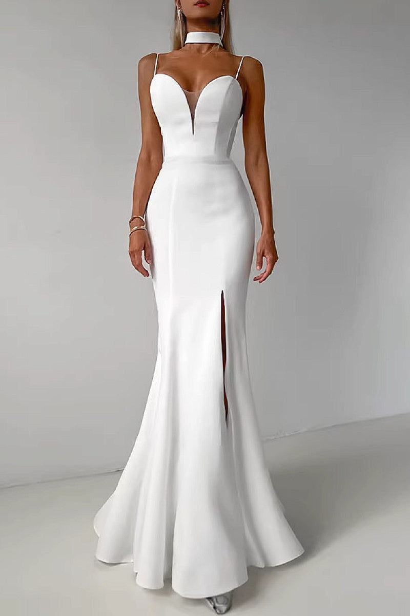 Elegant White Mermaid Dress for Women