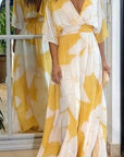 Floral Print V-Neck A-Line Maxi Dress