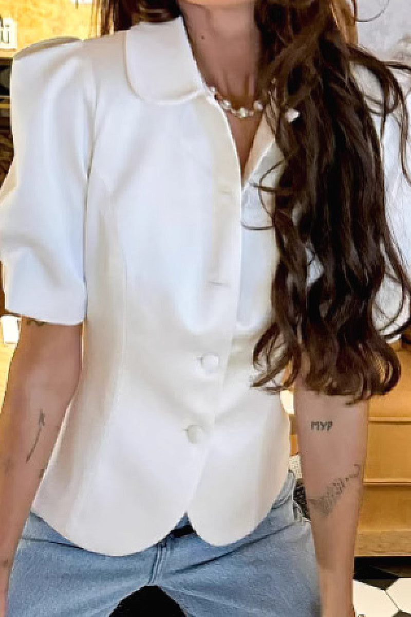 Summer Slim Fit Puff Sleeve Shirt for Women