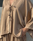 Chic Comfortable Satin Long Sleeve Pants Set