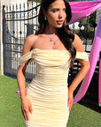 Elegant Off-Shoulder Dress with Ruffles