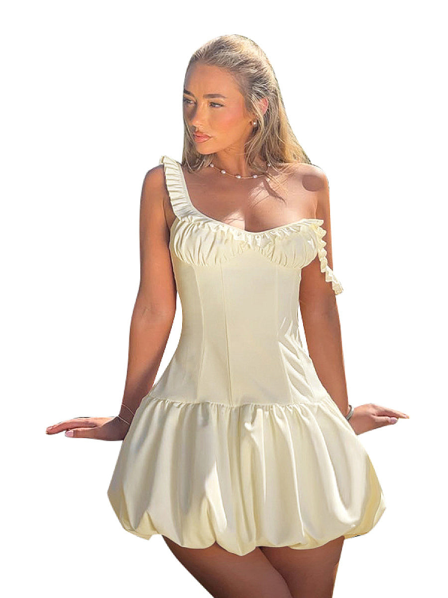 Sleeveless Mini Dress with Ruffle Hem
