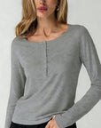 Fashionable Round Neck Long Sleeve Top