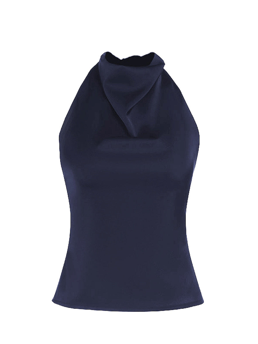 Spring Fashionable Women's Satin Backless Top