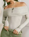Sexy Off-Shoulder Mesh Top for Women