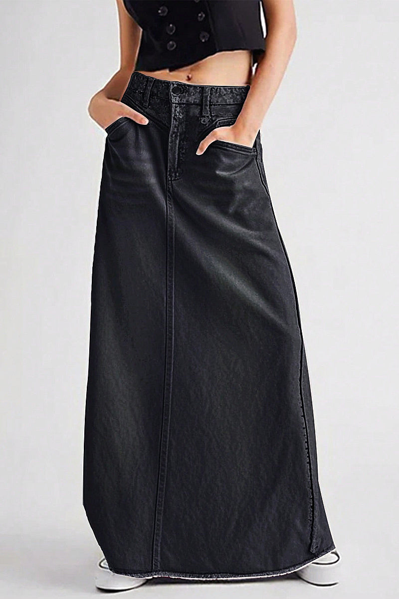 Vintage A-Line Denim Skirt for Women
