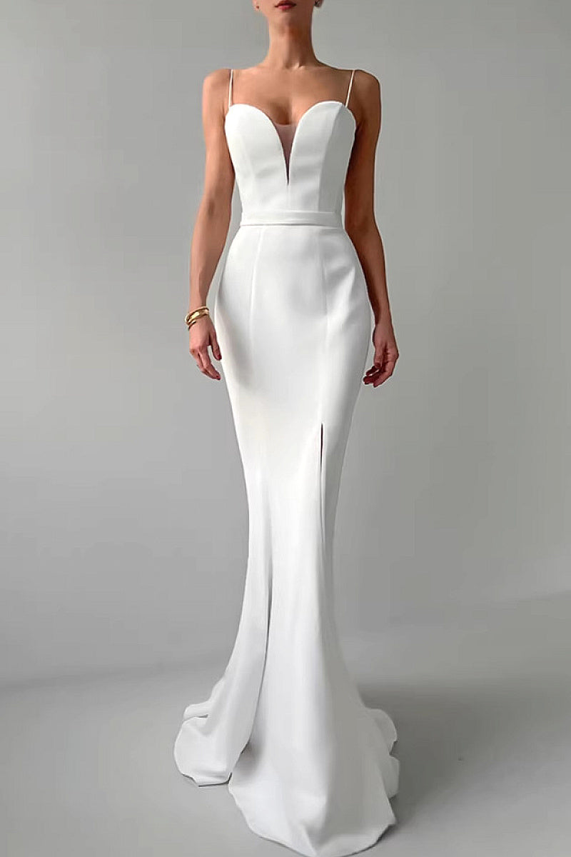 Elegant White Mermaid Dress for Women