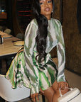 Stylish High Neck Printed Two-Piece Dress Set