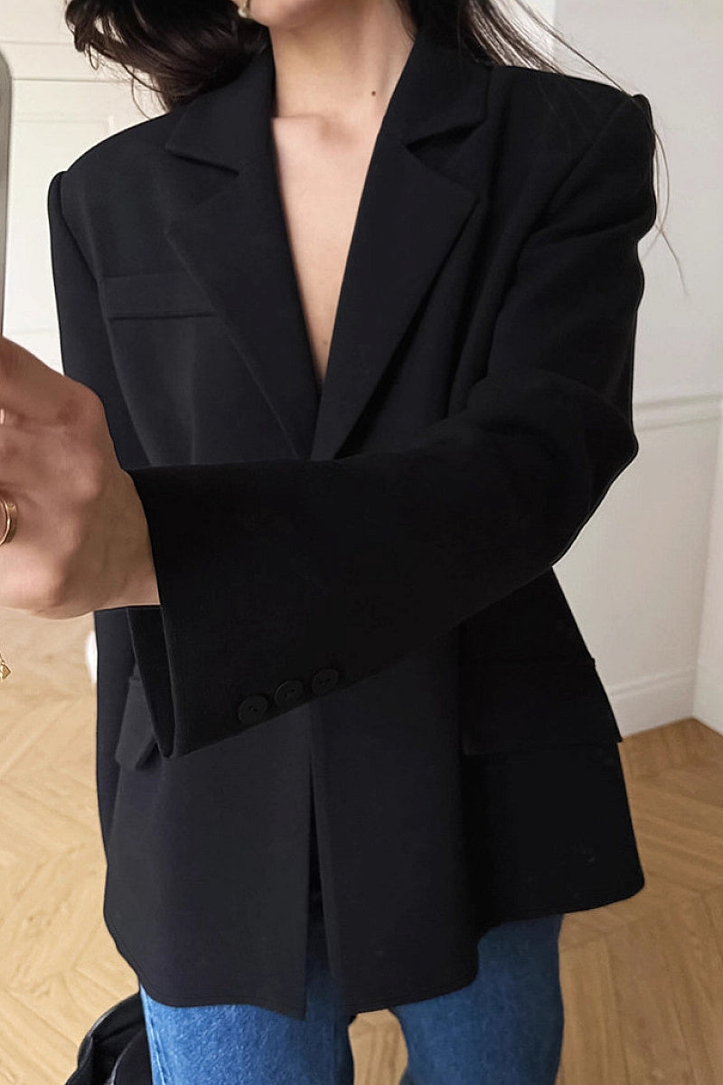 Retro Black Blazer for Women