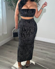 Trendy Women's Crop Top Dress Set