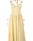 V-Neck A-Line Dress with Bow Detail