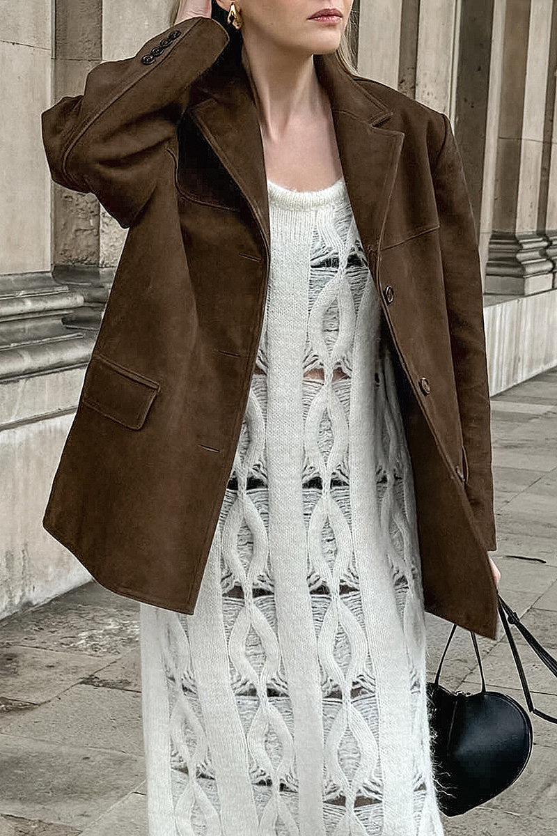Winter Vintage Suede Jacket for Women