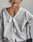 French Style Sweet Bowknot Loose Long Sleeve Sweater