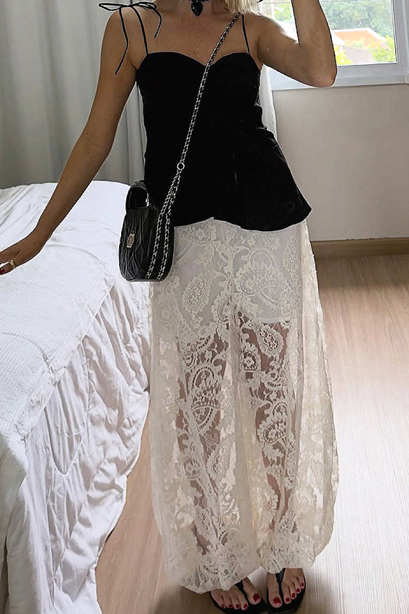 Lace Wide Leg Pants for Women
