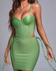 Green Bandage Dress for Women Summer Fashion