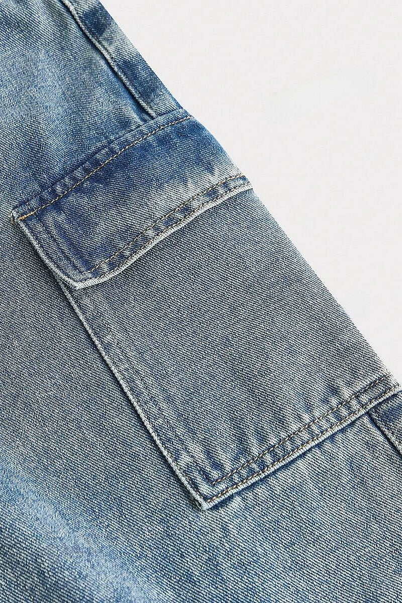 Y2K Style Bow Tie Denim Straight Leg Pants
