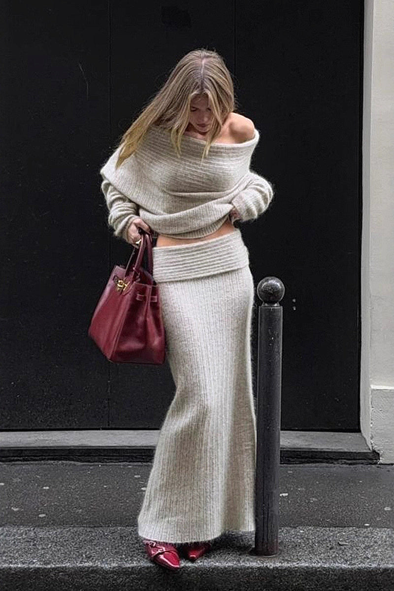 Knit Long Sleeve Bodycon Maxi Dress