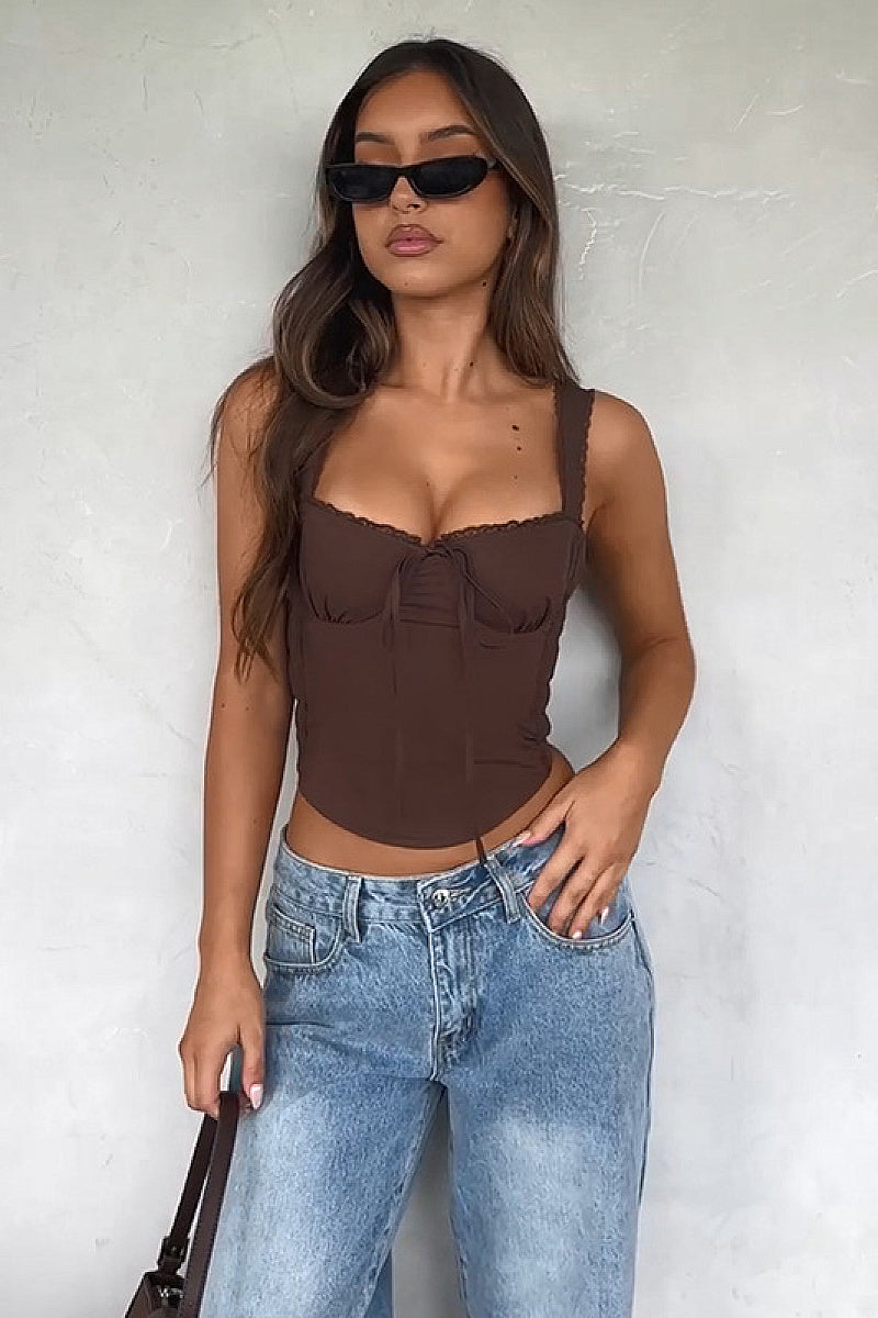 Chic Lace Trim Cami Top for Women