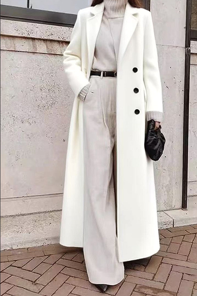 2026 Autumn Winter Women's Long Solid Color Coat