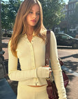 Fashionable Long Sleeve Button Top for Women