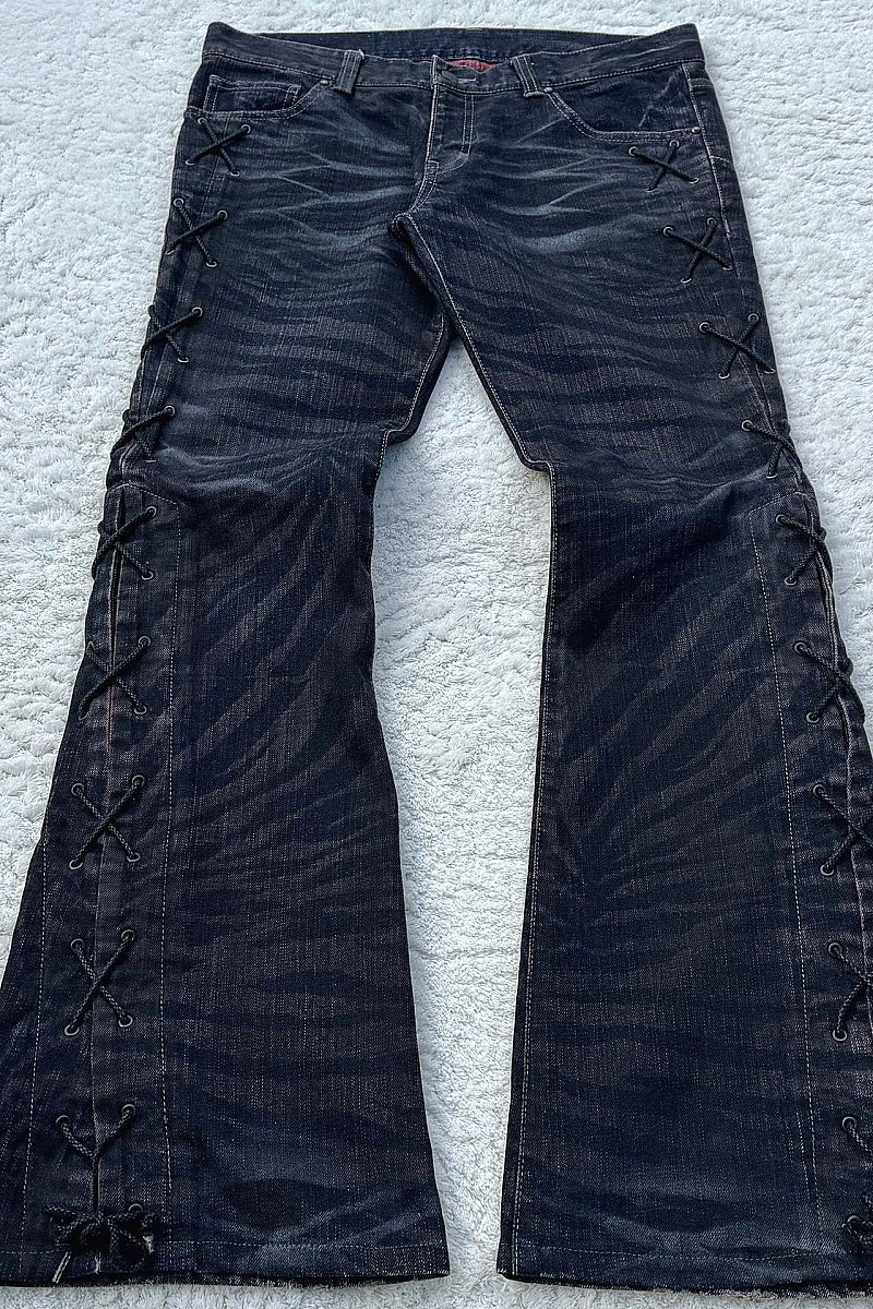 Vintage Y2K High-Waisted Flared Denim Pants