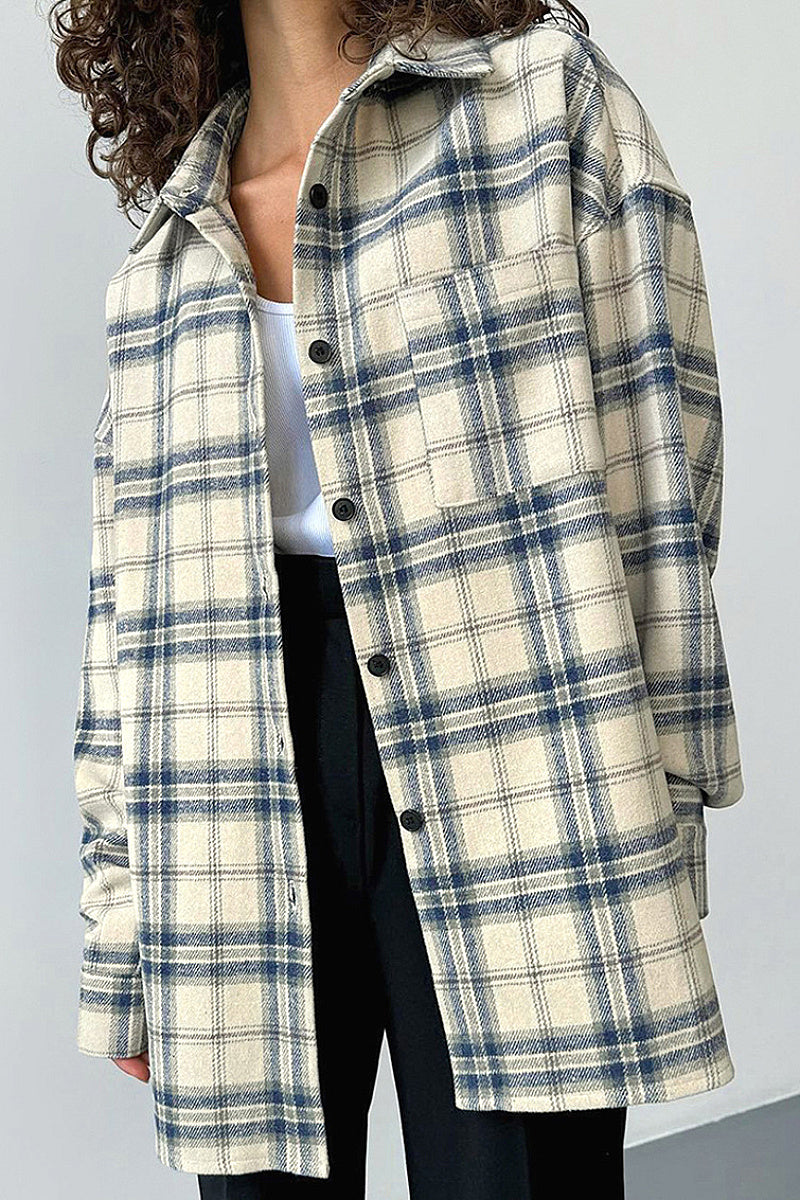 Retro Plaid Stylish Shirt for Women