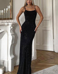 Elegant Summer Backless Dress with Rhinestones